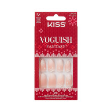 KISS Voguish Fantasy Press On Nails Almond, Sleigh All, Nude, Medium Length