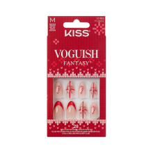 KISS Voguish Fantasy Holiday Press On Nails Almond, Varm och Mysig, Nude, Medium Längd, Ingen Skada på Naglar