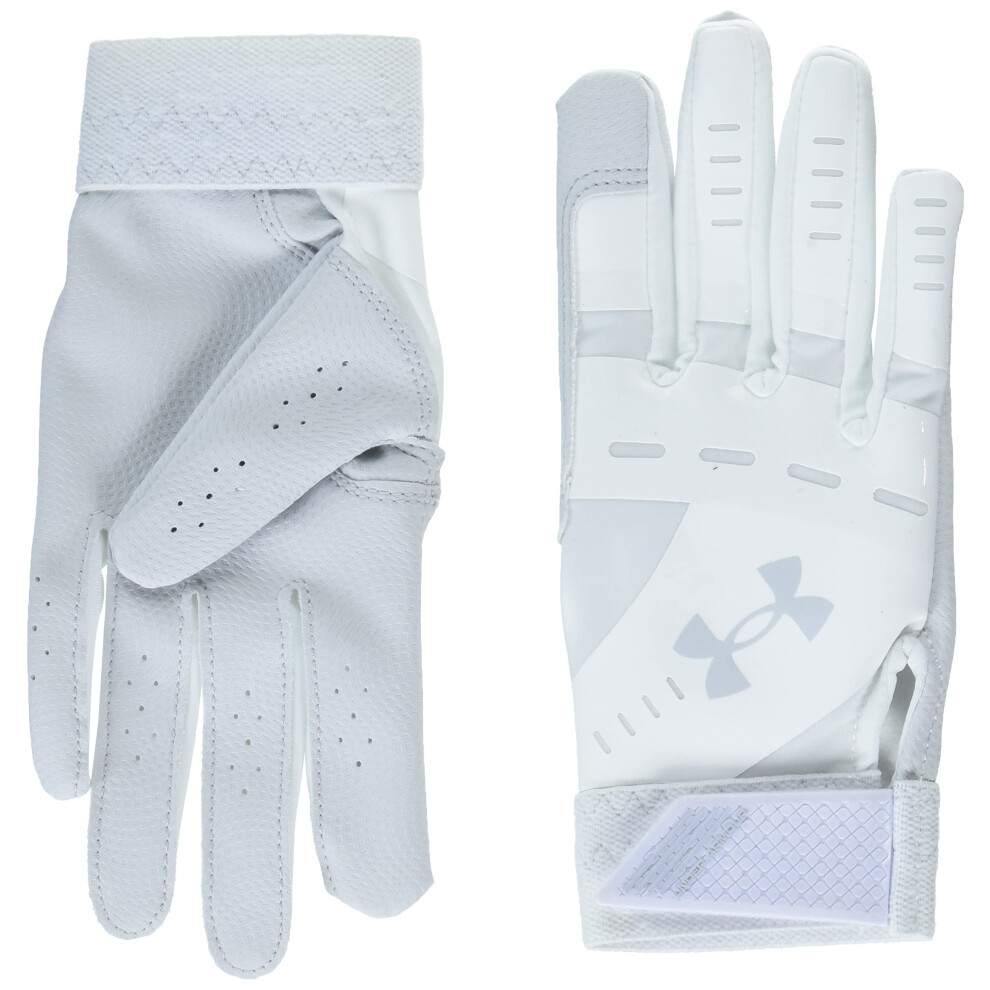 Under Armour Girls Radar Softball Gloves (100) White / White / Halo Gray Medium