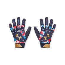Under Armour Dam Radar Novelty Softbollhandskar, (410) Midnight Navy / Röd / Metallisk Guld, Storlek Large