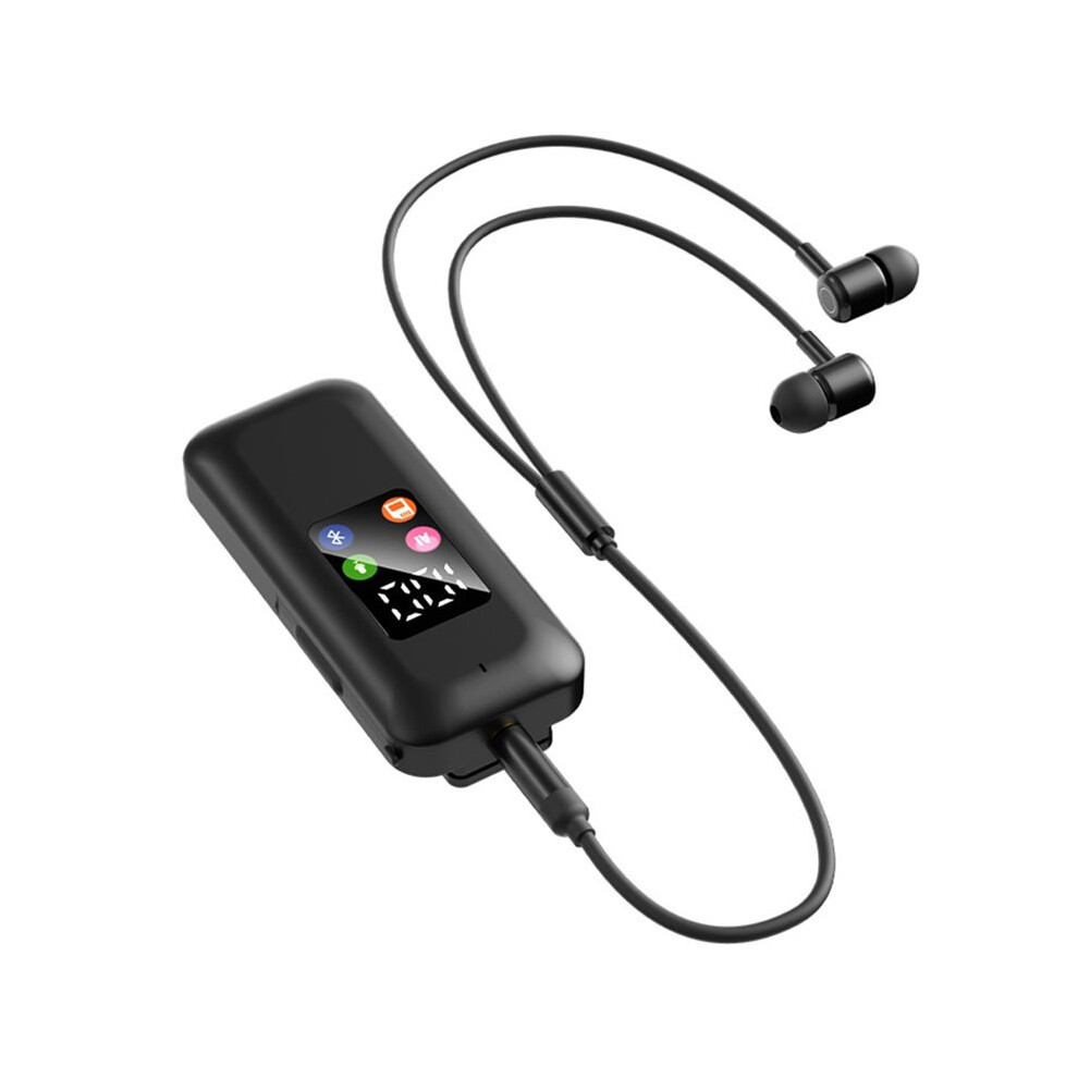 Lavalier Earphones Retractable Cord Noise Reduction With Microphone Wireless Earbuds Business Driving Sports Black 4712119963362