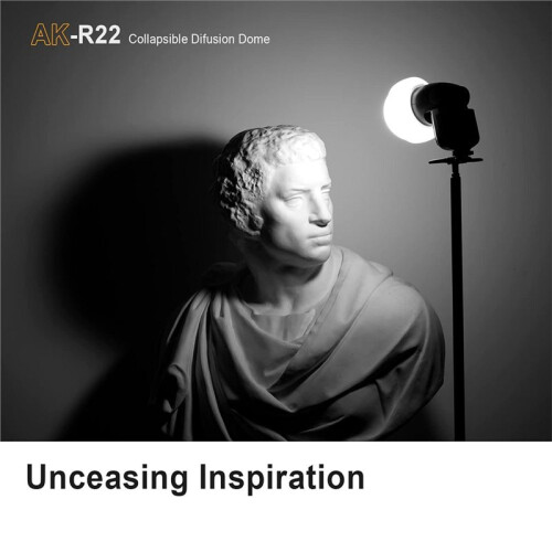 AK-R22 Flash Collapsible Diffusion Dome Diffuser Silicone Soft  Diffuser for  V1/ V1pro Round  Flash V100 2