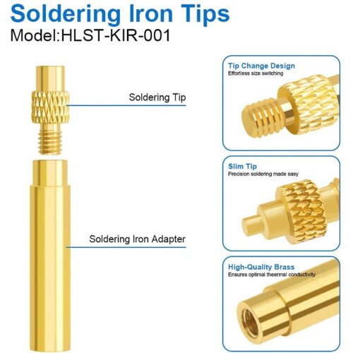 Heat-Set Insert Tip Set,Soldering Iron with 350Pcs Thread Inserts,6Pcs Heat-Set Insert Tips (M2-M8) EU Plug