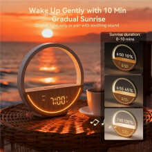 Wake Light Sunrise Alarm Clock,White Noise Sound Machine with 20 Soothing Sounds for Heavy Sleepers EU Plug