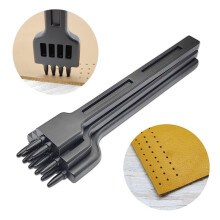 6mm 2/4/6 Claw Tooth Leather Stitching Chisels Round Hole Punching Tool Set for DIY Leather