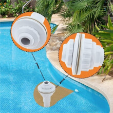 Above Ground Pool Complete Return Jet Fitting with Gasket and Adapter, 2PCS Adapter Replace for SP1023