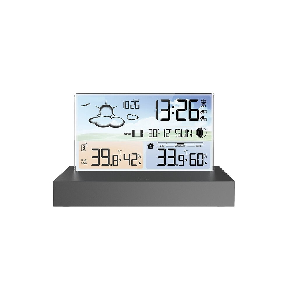 Digital Weather Station, Weather Forecast Alarm Clock Indoor, Outdoor Temperature Sensor Humidity Meter Calendar 6031377042830