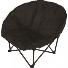 (Black) Deluxe Black Padded Folding Outdoor Camping Beach Garden Fishing Moon Chair Seat