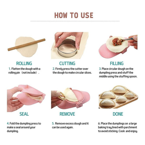 Dumpling Maker,Empanadas Press Mold Maker Set with Dough Cutter, Dumpling Mold Set and Cutter for Pierogi,() 2