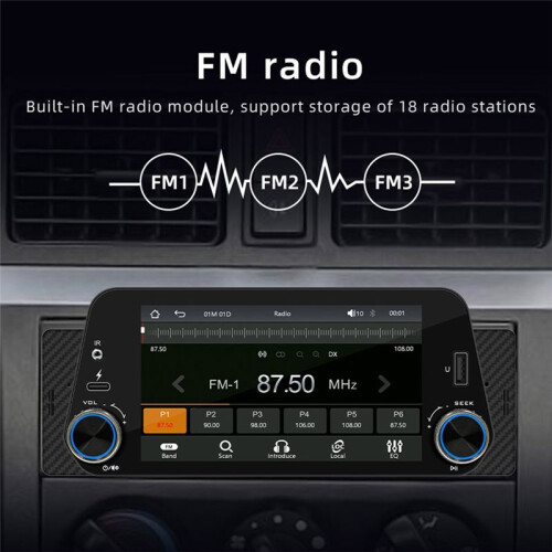 1 Din 5 Inch Car MP5 Navigation Player Stereo   Reverse Car Interconnect Wireless Carplay+Android Auto 1