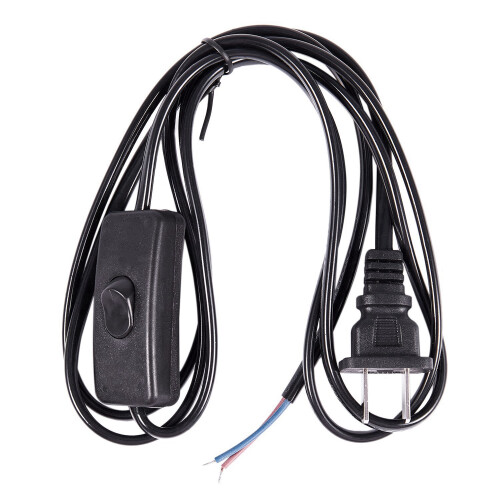 US Plug 1.8M Power Cord /off Button  AC110V 3A AC250V 6A Black