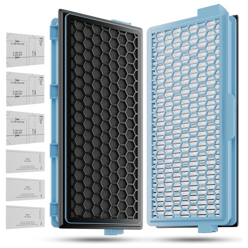 2X HEPA Filter für  Vakuumfilter Compact C1-C2 Complete C2- C3 S8340 + 3 Luftfilter + 3 Motorfilter