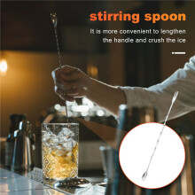 Stainless Steel Muddler for Cocktails,Mixing Spoon and Measuring Jigger,Professional Bar Tools,8-Inch Bar Muddler