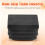 24 Pcs 30mm x 30mm Plastic Ribbed Square End Caps Tube Insert Black 3