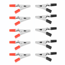SODIAL(R) 10 Pcs 50mm Plastic Handle Test Probe Metal Alligator Clips