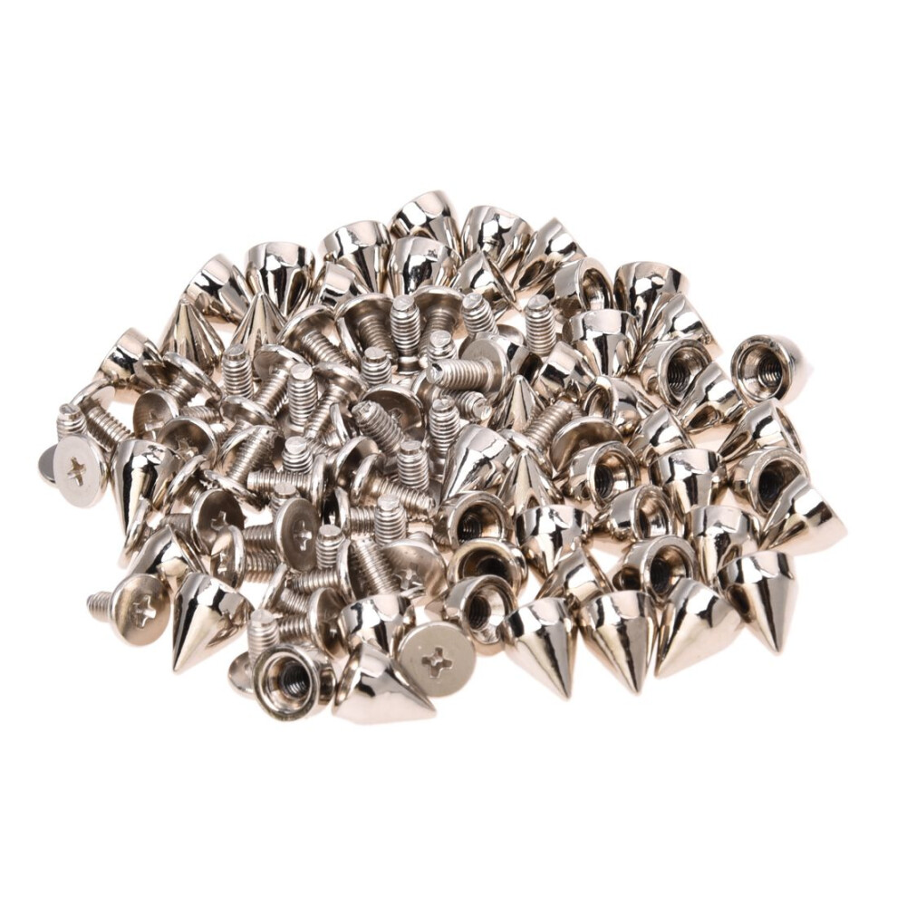 50Pcs Metal Cone Screwback Spikes Stud Leather Cloth Diy Goth Punk Spot 6031501396136