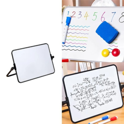 Tableau Blanc Effaçable à Sec avec Support, Tableau Blanc Effaçable avec Support, Tableau de Présentation Scolaire, Bureau Stable, Format A4 1