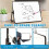 Tableau Blanc Effaçable à Sec avec Support, Tableau Blanc Effaçable avec Support, Tableau de Présentation Scolaire, Bureau Stable, Format A4 4