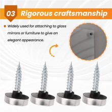 8 Pcs 14mm Dia Stainless Steel Decorative Mirror Screw Cap Nails