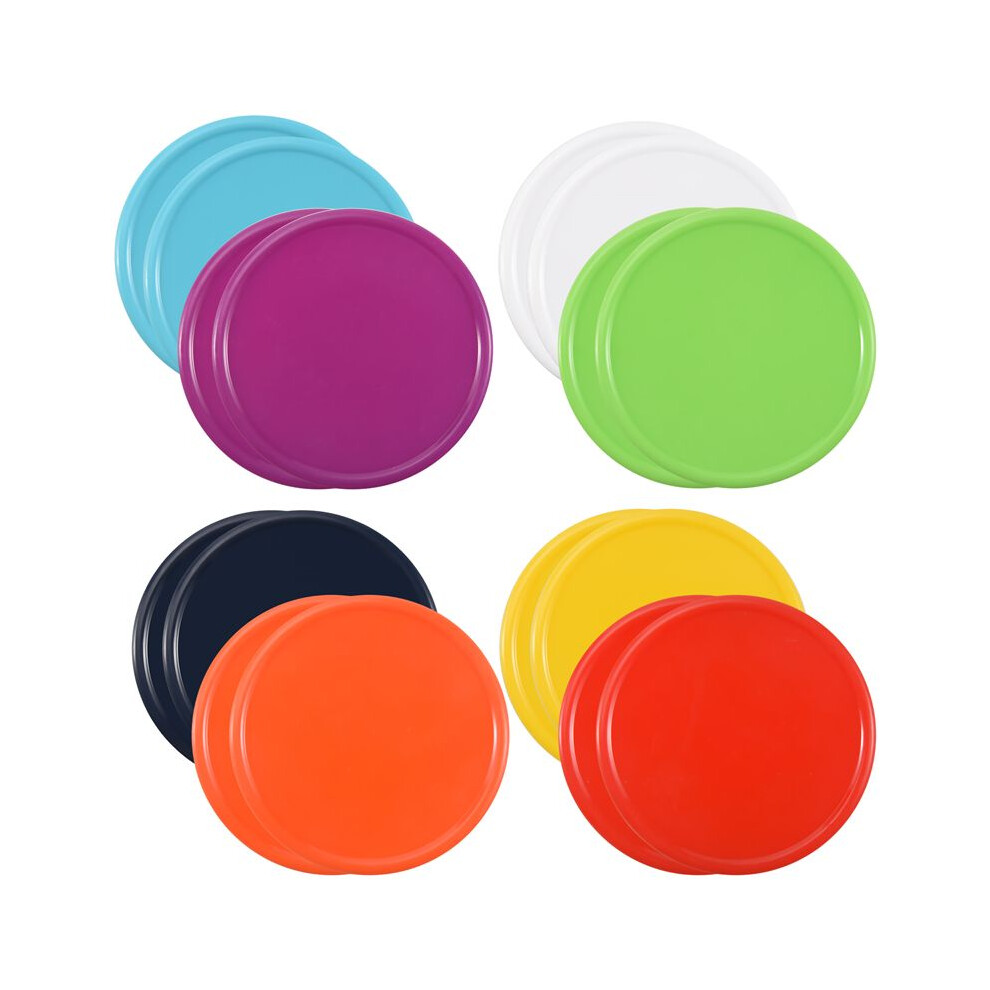 16 Pack Plastic Jar Lids - Colored Jar Caps Compatible For Kerr Wide Jars (Wide Mouth) 4711907236336