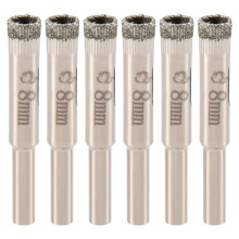 6 Pcs 8mm Diamond Core Drill Bits Ceramic Tile Glass Hole Saw
