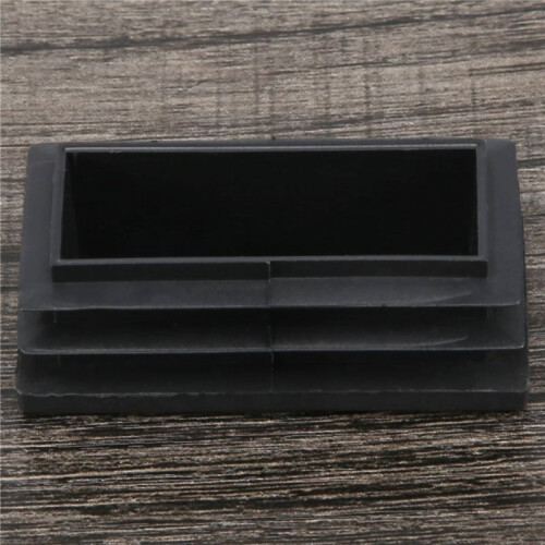 Plastic Rectangle Tube Inserts End Blanking Cap 25x50mm 10 Pcs Black 1