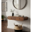 Curved Wall Mounted Console Table Double Drawers 1