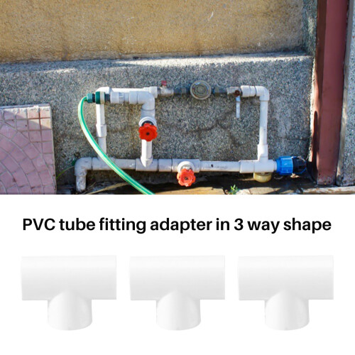 20 Mm PVC-Tee 3-VäGs VattenröR RöRadapterkopplingar Vit 5 St 2