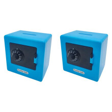 2X ATM Rotatif Mot de Passe Banque Tirelire EspèCes PièCes D'ÉConomie BoîTes Simulation Banque Coffre-Fort Jouet Enfants Bijoux, Bleu