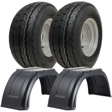 20.5x8.00-10 Trailer Wheels & Mudguards 4” PCD P815 Road Legal 412kgs (Set of 2)