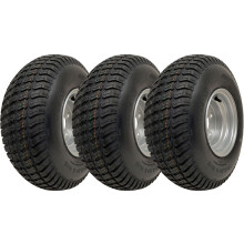 18x6.50-8 Lawnmower Grass Tyre On Rim 4Ply Wanda P332 4x100mm PCD Rim (Set of 3)