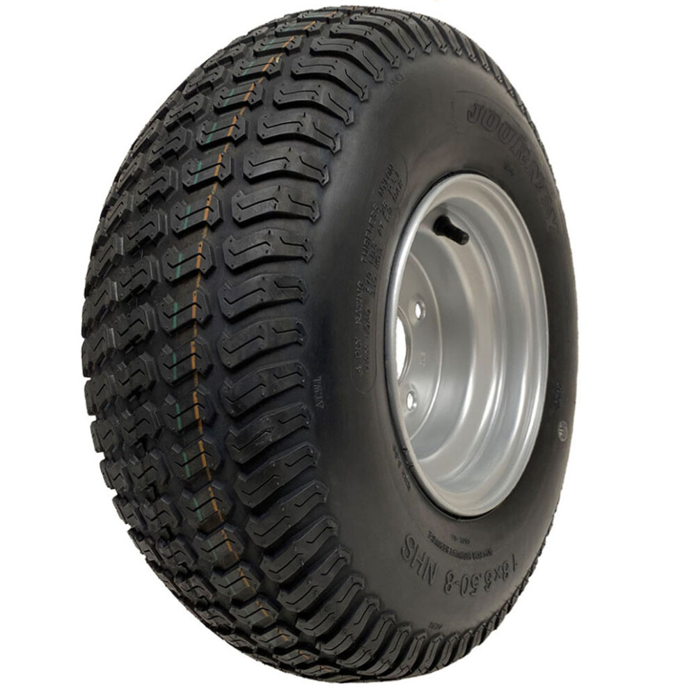 Parnells 18X6.50-8 Lawnmower Grass Tyre On Rim 4 Ply Wanda P332 4X100mm Pcd Rim Tubeless