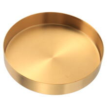 Ronde Gouden Lade, Metalen Decoratieve Lade Make- Lade Organizer voor Ijdelheid, Badkamer, Jurk, Matte Messing Afwerking, 4,9 Inch