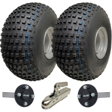 25x12.00-9 Knobby ATV Quad Trailer Kit Wheels ALKO Axles Hitch Capacity 390kgs
