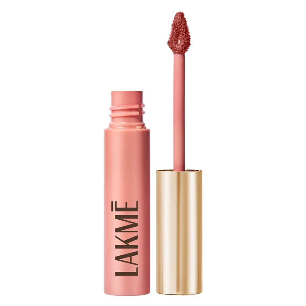 Lakm Red Lakme Double Duty Lip & Cheek Mousse Matte Lipstick & Soft Blush, Lightweight, Long Lasting, Dewy Look Burgundy Lush, 9G