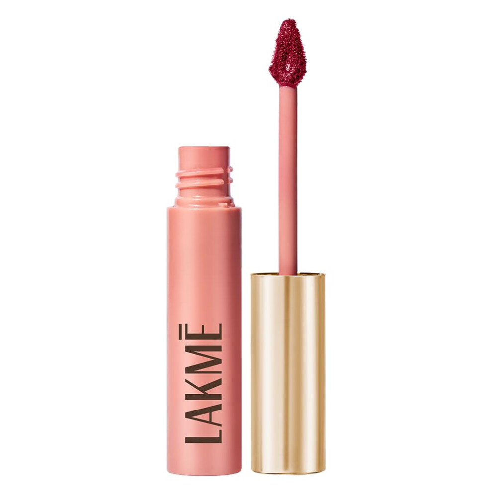 Lakm Light Double Duty Lip & Cheek Mousse Matte Lipstick & Soft Blush, Weight, Long Lasting, Dewy Look Rosy Plum,9G
