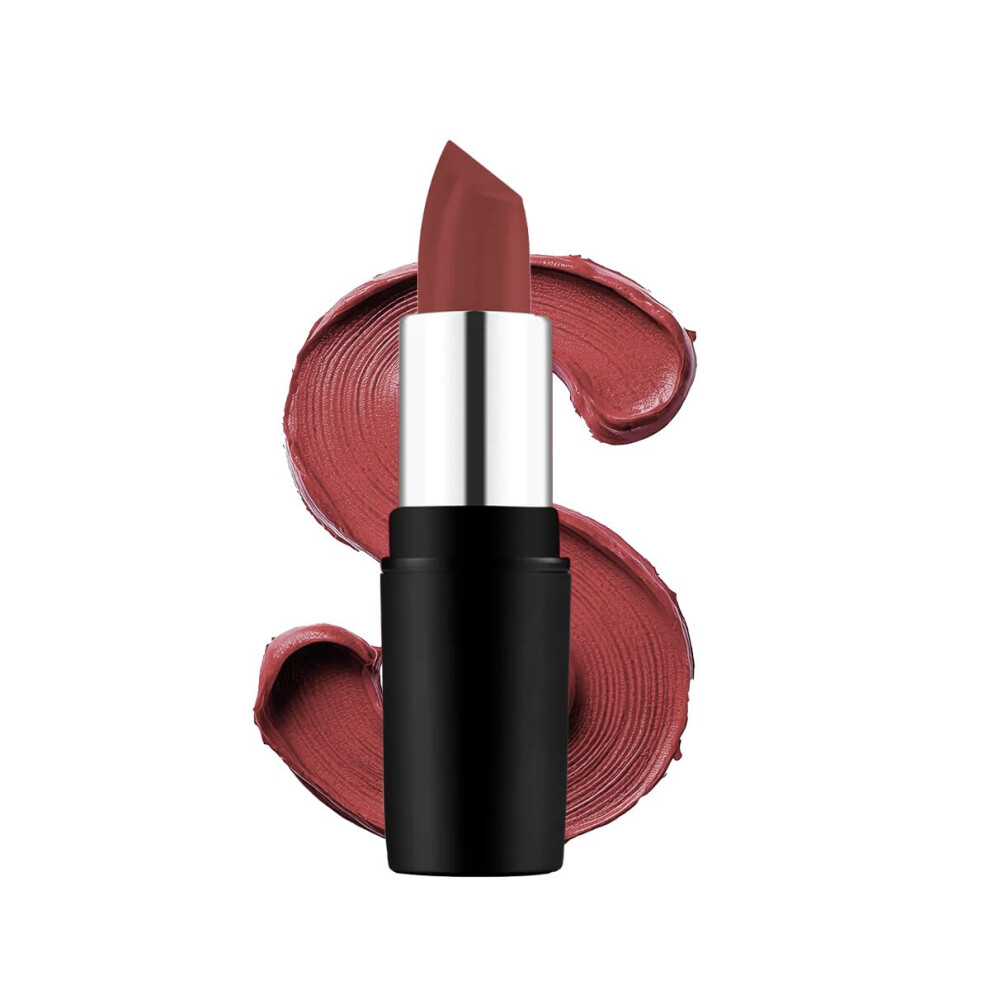 Swiss Beauty Pure Matte Creamy Lipstick | Non-Drying, Highly Pigmented Lipstick | Shade- Natural Coco, 3.8Gm|