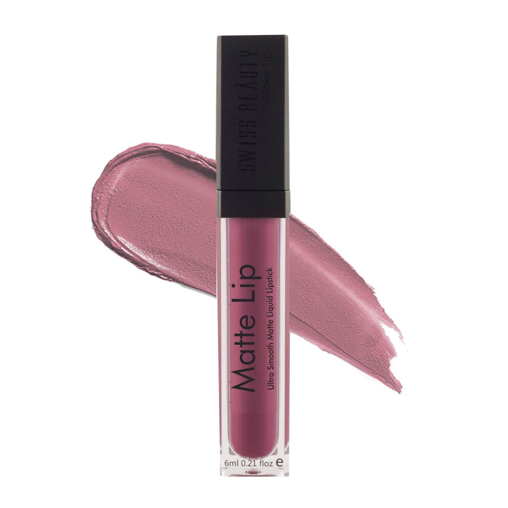 Swiss Beauty Ultra Smooth Matte Lip Liquid Lipstick, Smooth Lip Color, Weightless Finish, Silky Matte Finish, Shade- Cookie, 6Ml