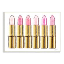 Stupell Industries Lápiz Labial Rosa Dorado Glamour Acuarela Plaque por Amanda Greenwood