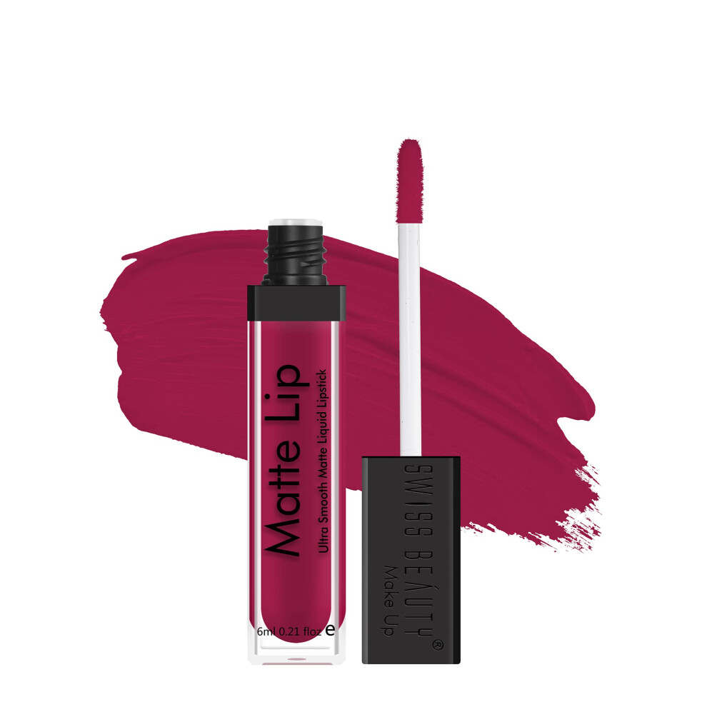 Swiss Beauty Ultra Smooth Matte Lip Liquid Lipstick, Smooth Lip Color, Weightless Finish, Silky Matte Finish, Shade- Romantic, 6Ml