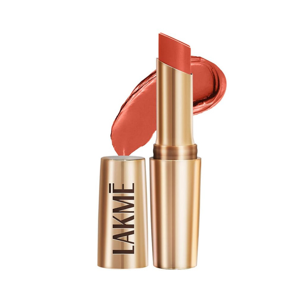 Lakm Lakme Powerplay Priming Matte Lipstick, Smooth Matte Finish, Lightweight Lipstick, Smudgeproof, Lasts 16Hrs, Hydrates Lips, Brick Blush, 3.6G
