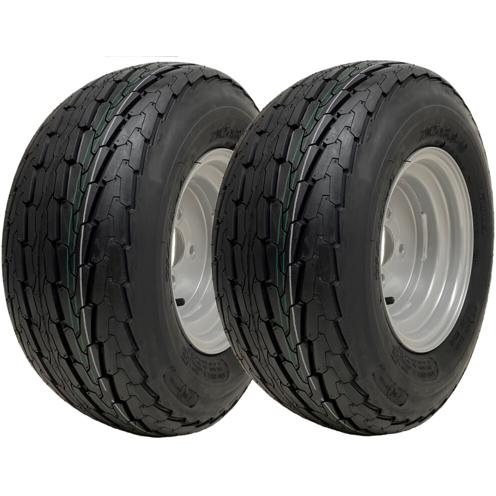 Parnells 20.5X8.0-10 Trailer Wheels 4” Pcd Wanda P815 Road Legal 412Kgs Load (Set Of 2)