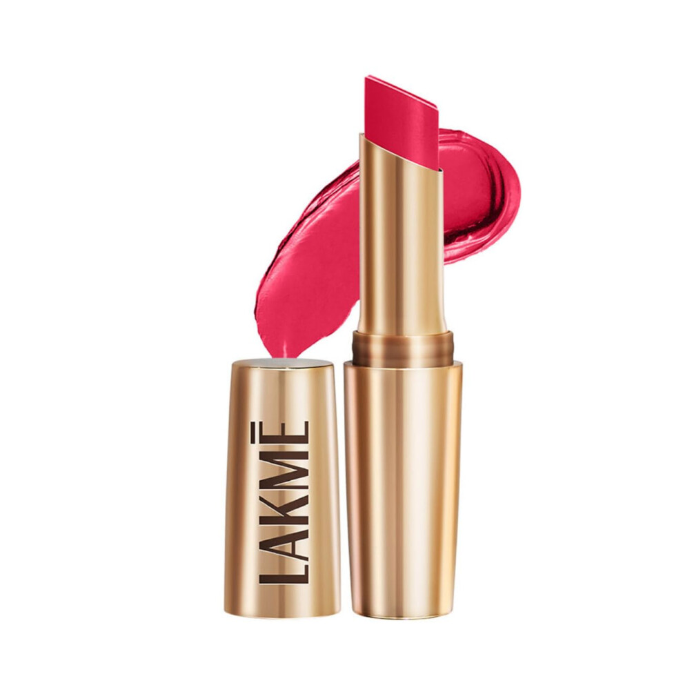 Lakm Red Lakme Powerplay Priming Matte Lipstick, Smooth Matte Finish, Lightweight Lipstick, Smudgeproof, Lasts 16Hrs, Hydrates Lips, Scarlet Surge, 3.6G