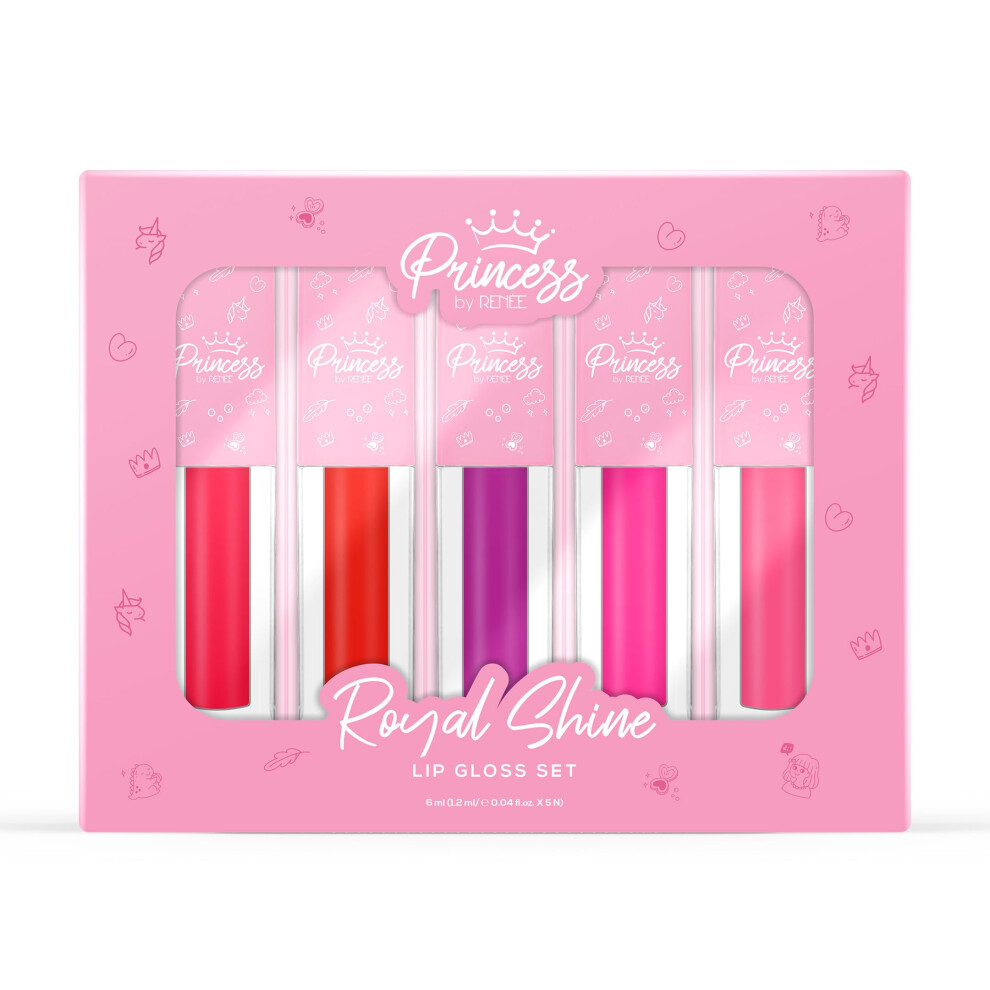 Renee Princess By Royal Shine Lip Gloss Set, Soft, Shiny & Nourishing, Lightweight, Non-Sticky, Enriched With Strawberry Seed Oil, Jojoba & Avocado Oi