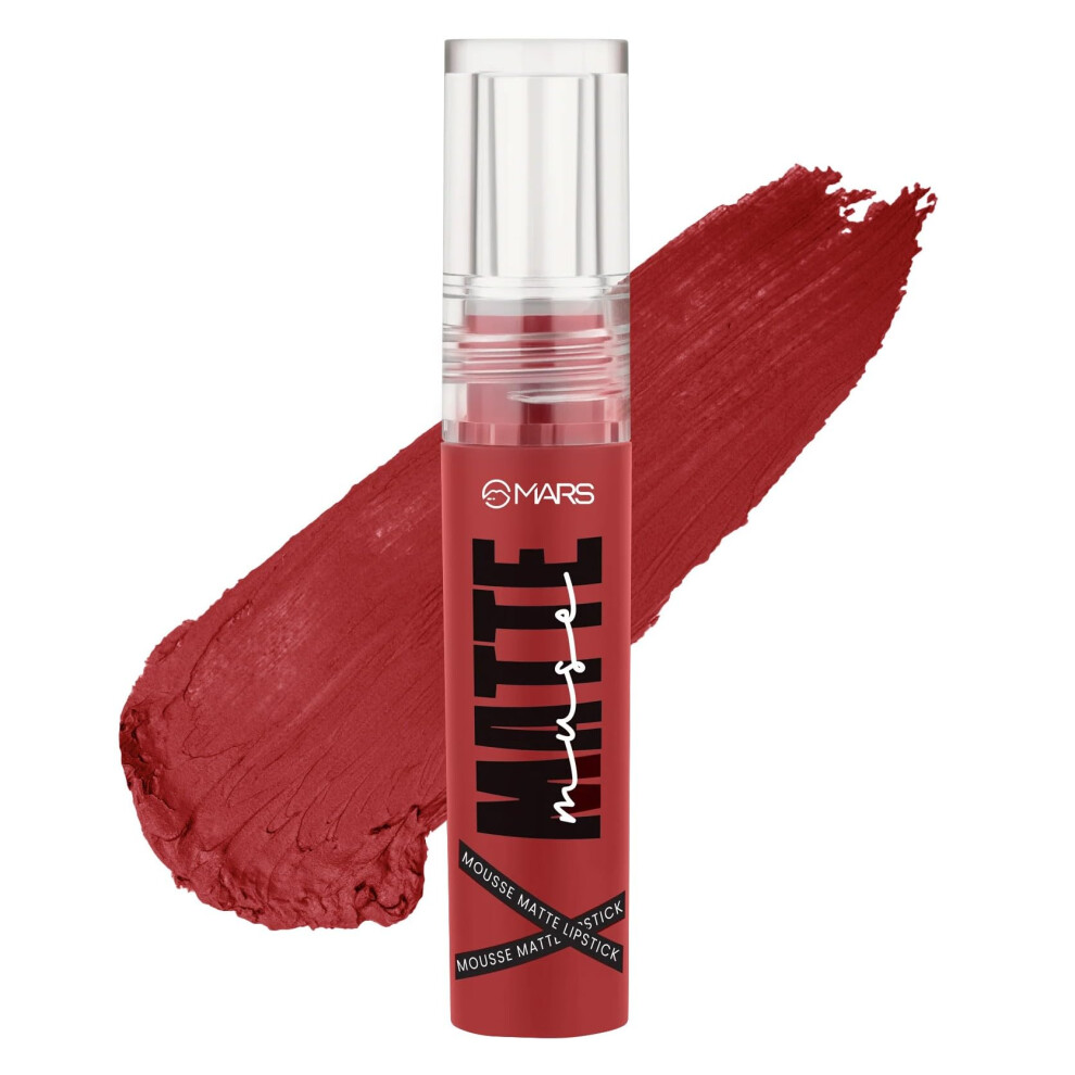 Mars Matte Muse Mousse Lipstick (3Ml) (15-Royal Highness) With Doe-Foot Applicator | Highly Pigmented | Smooth Texture | Hydrating Formula | Blurry Li