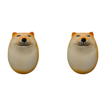 2X Creativo Shiba Inu, Decoración de Escritorio Realista con Forma de Huevo, Decoraciones de Unión de Perros y Huevos para Oficinas en el Hogar,