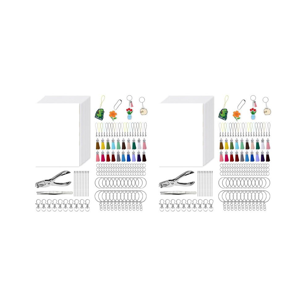 484Pcs Shrinky-Dink Keychain Kit -Shrink Plastic Sheets 40Pcs Shrink Film Sheets+Tools,Heat Shrink-Art Kit For Keychains 6032343711507