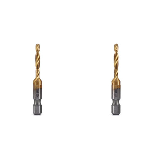 2pcs M4x0.7mm Hex Shank Titanium Plated HSS Screw Thread Metric Tap Drill Bits Screw Compound Tap Open Chamfer Tool