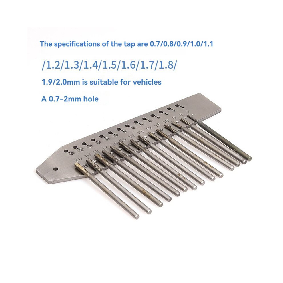 2X Watch Tap & Die Set,14 Taps Screwplate 0.7Mm 2Mm,Micro-Screw Thread Cutting Tools For Watch Plate& Arbor Repair 6032427039459