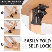 8PC 90 Degree Folding Table Leg Brackets Self Lock Foldable Hinge DIY Heavy Load
